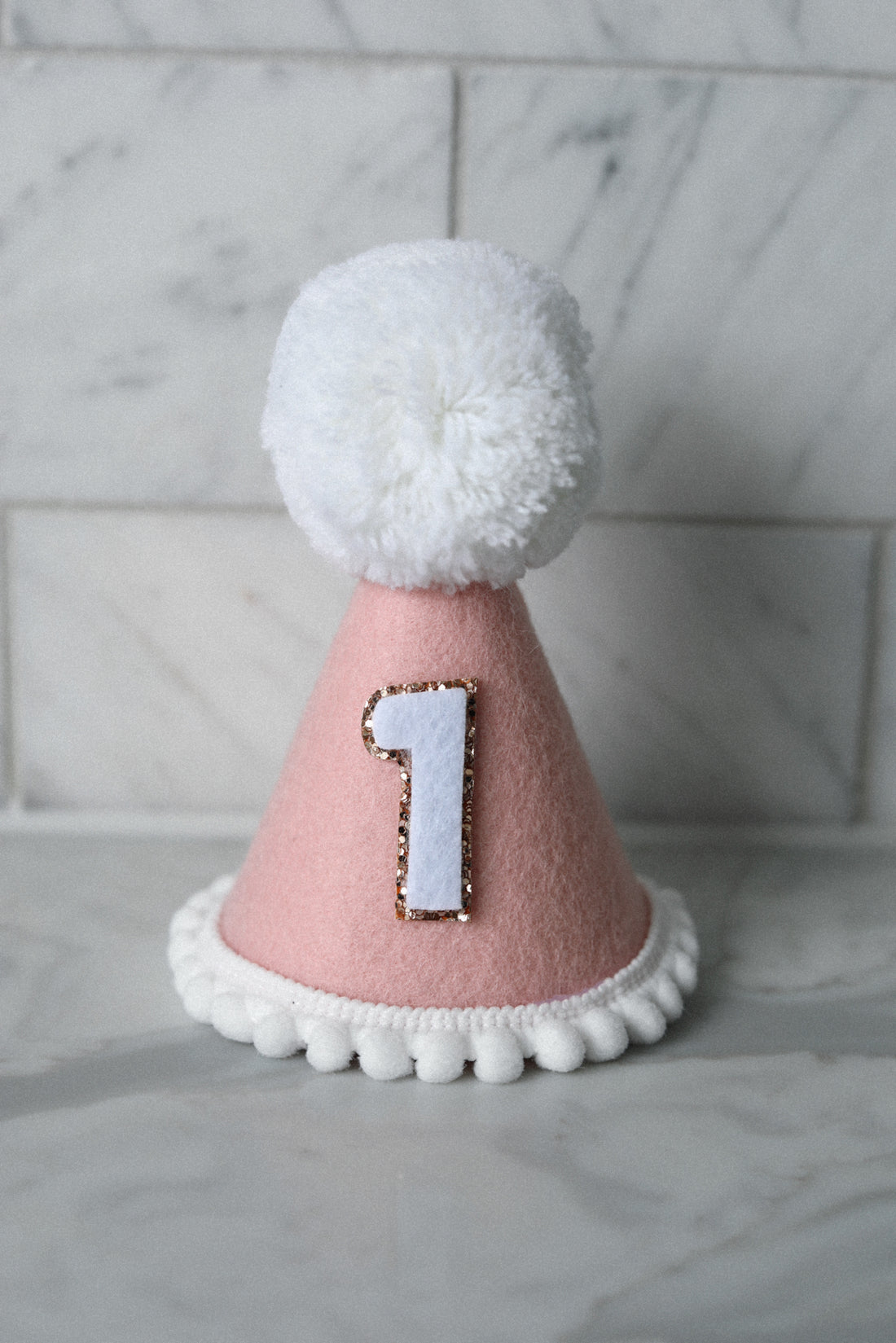 Salmon and Rose Gold Birthday Party Hat