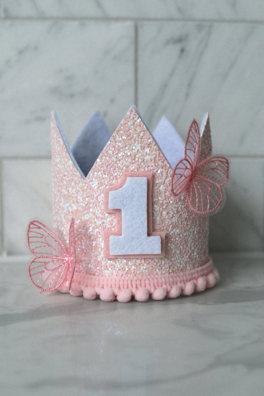 Butterfly Glitter Birthday Party Crown