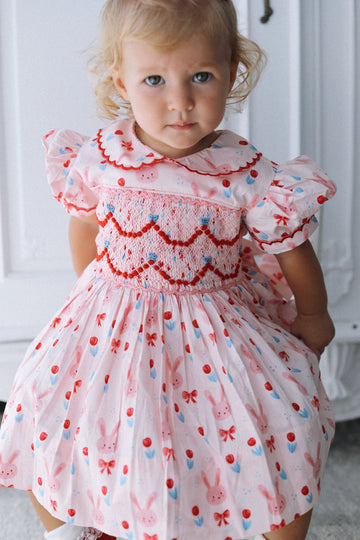 Bunnies and Bows Handsmocked Dress