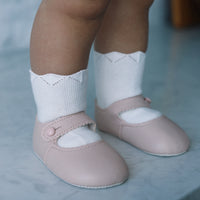 Organic Cotton Knitted Socks- Pearl