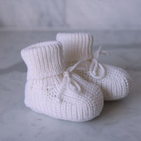 Organic Cotton Knit Booties- Pearl