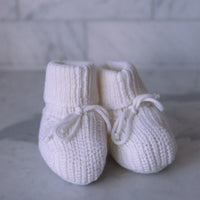 Organic Cotton Knit Booties- Pearl