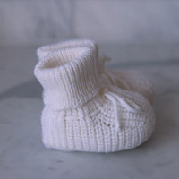 Organic Cotton Knit Booties- Pearl