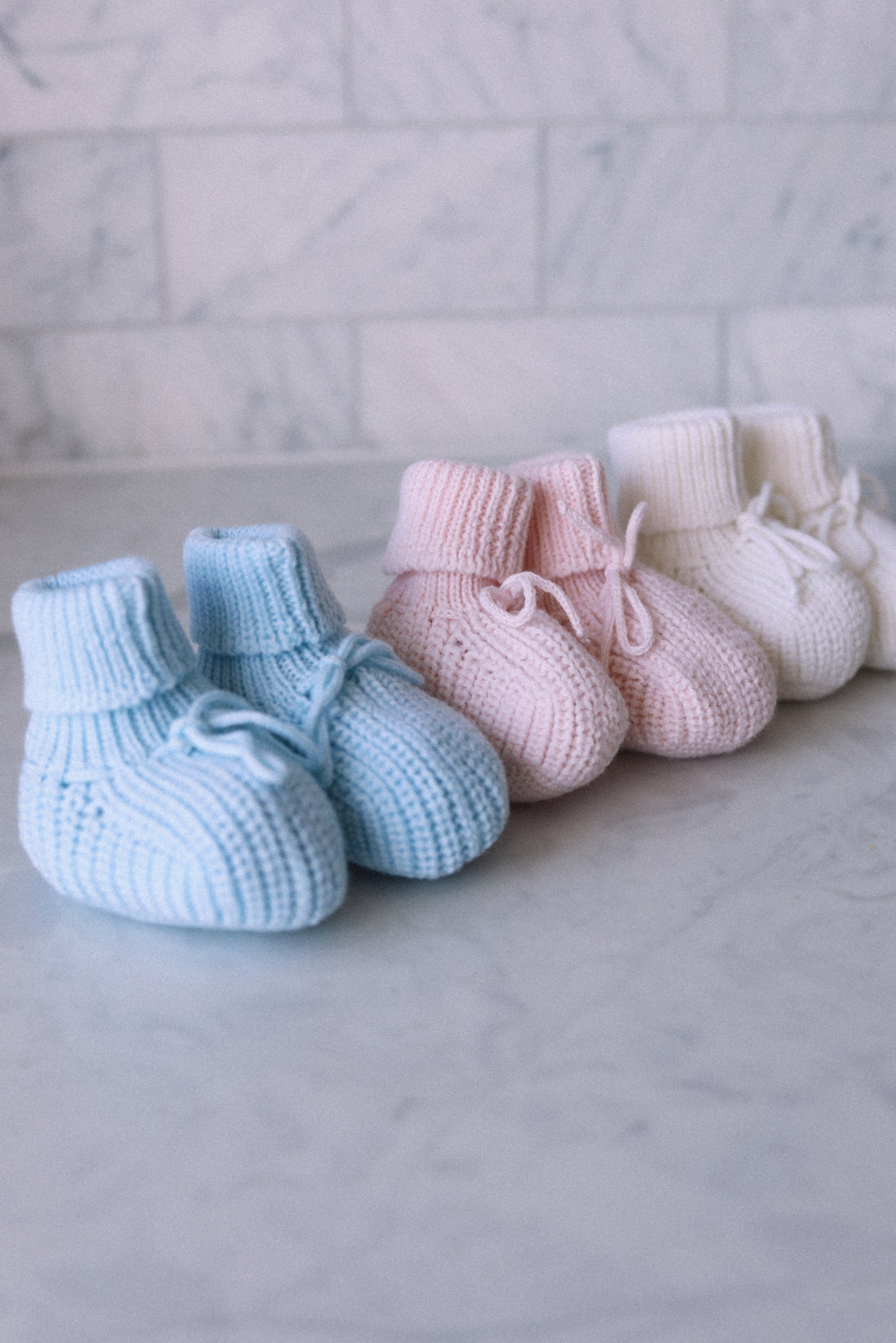 Organic Cotton Knit Booties- Ballet Pink