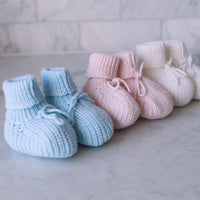 Organic Cotton Knit Booties- Ballet Pink