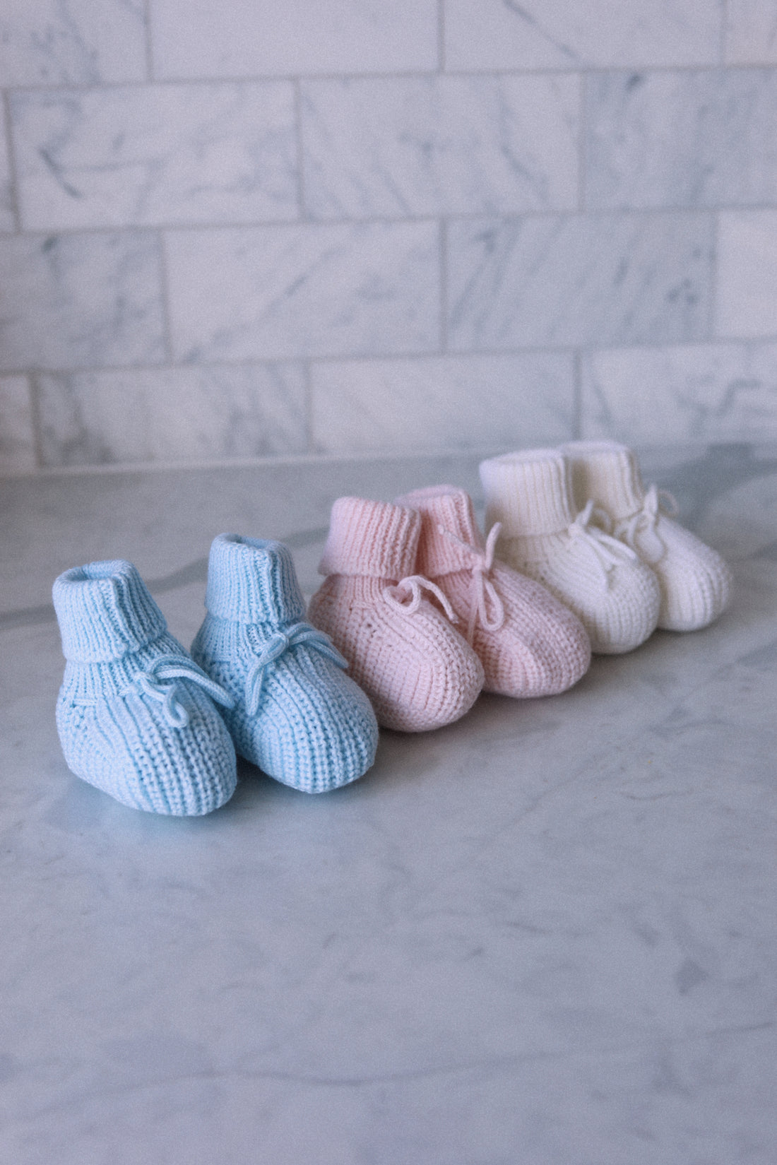 Organic Cotton Knit Booties- Ballet Pink