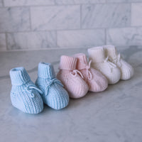 Organic Cotton Knit Booties- Ballet Pink