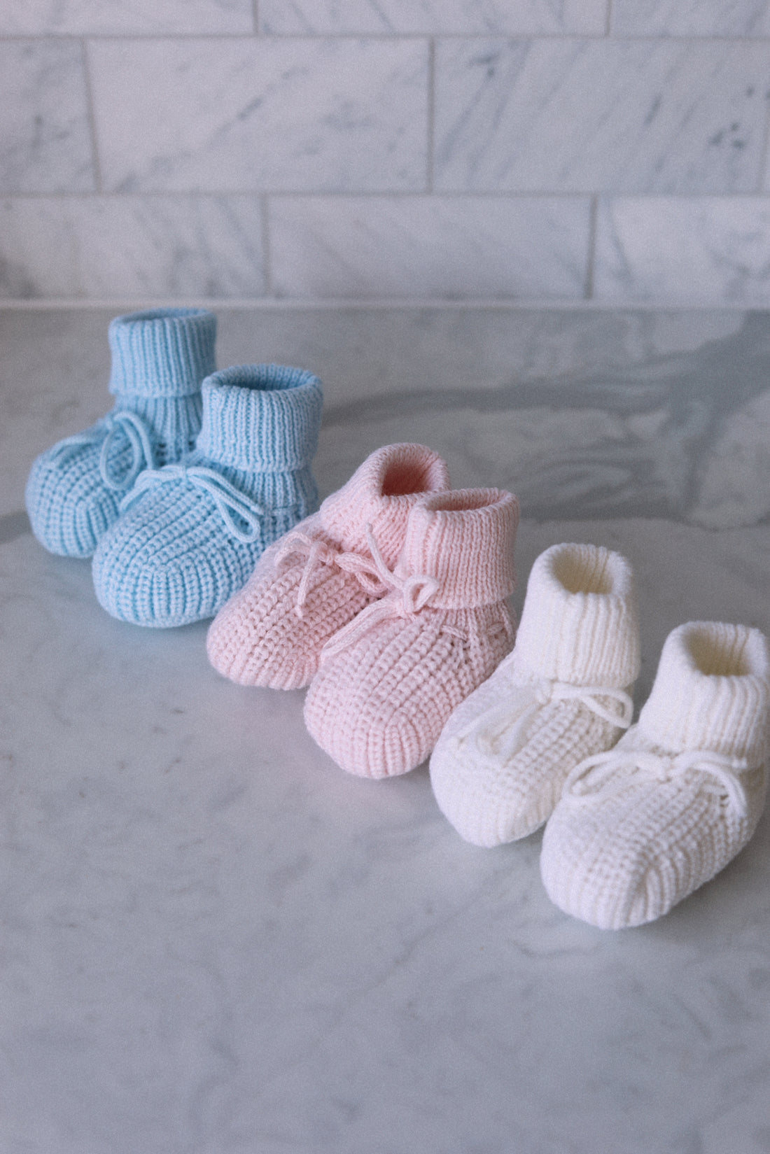 Organic Cotton Knit Booties- Ballet Pink