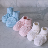 Organic Cotton Knit Booties- Ballet Pink