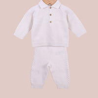 Freddy Polo Sweater Set- Pearl