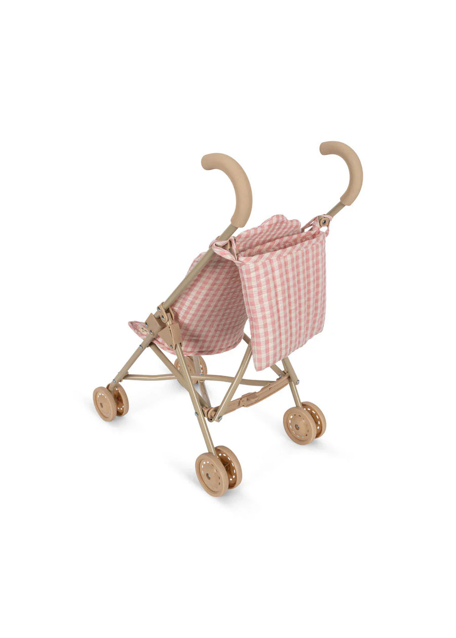 Konges Slojd Doll Stroller- Powder Pink Check