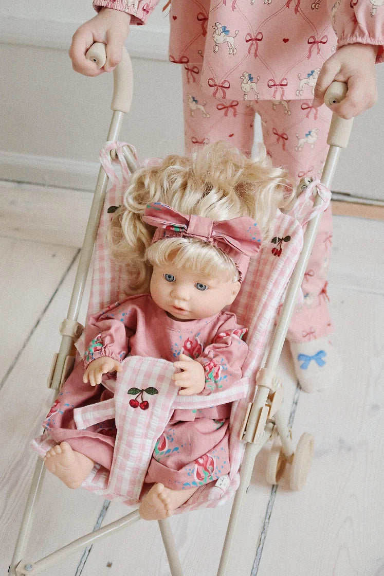 Konges Slojd Doll Stroller- Powder Pink Check