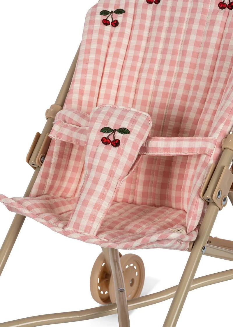 Konges Slojd Doll Stroller- Powder Pink Check