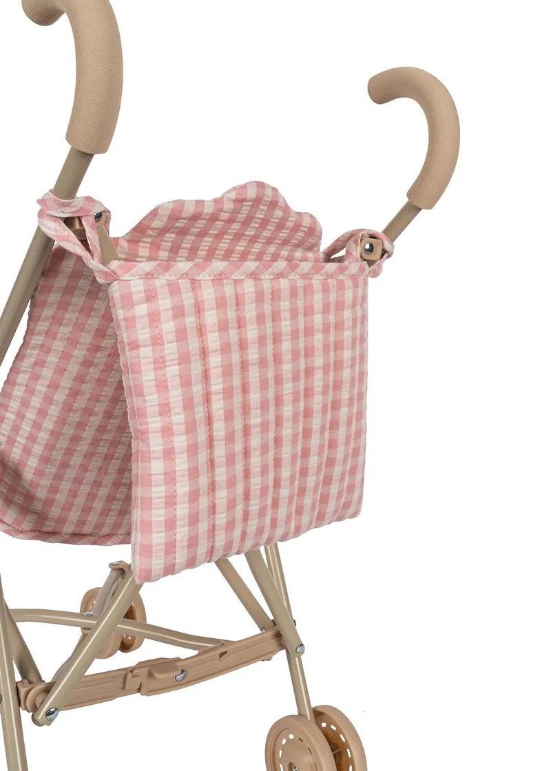 Konges Slojd Doll Stroller- Powder Pink Check