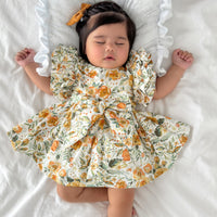 Marigold Floral Dress and Bloomers