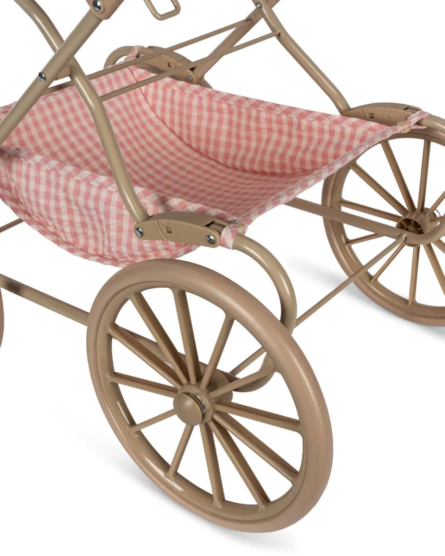 Konges Slojd Doll Pram- Powder Pink Check