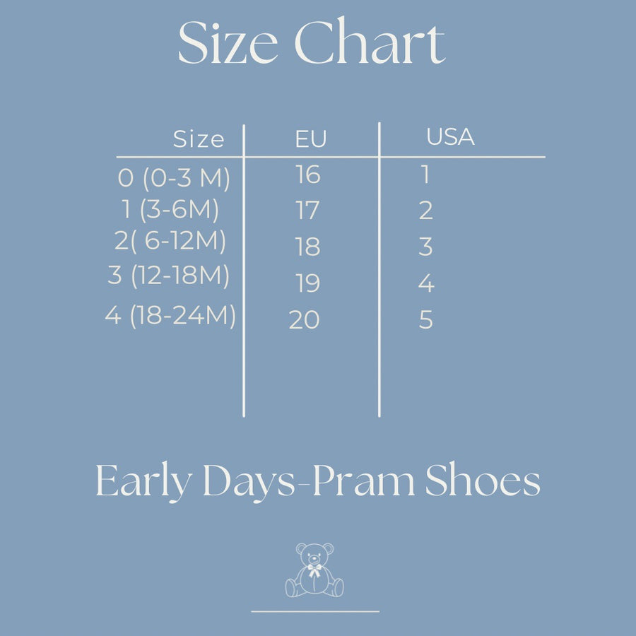 Sail Away Pram Shoes- Sky/ white