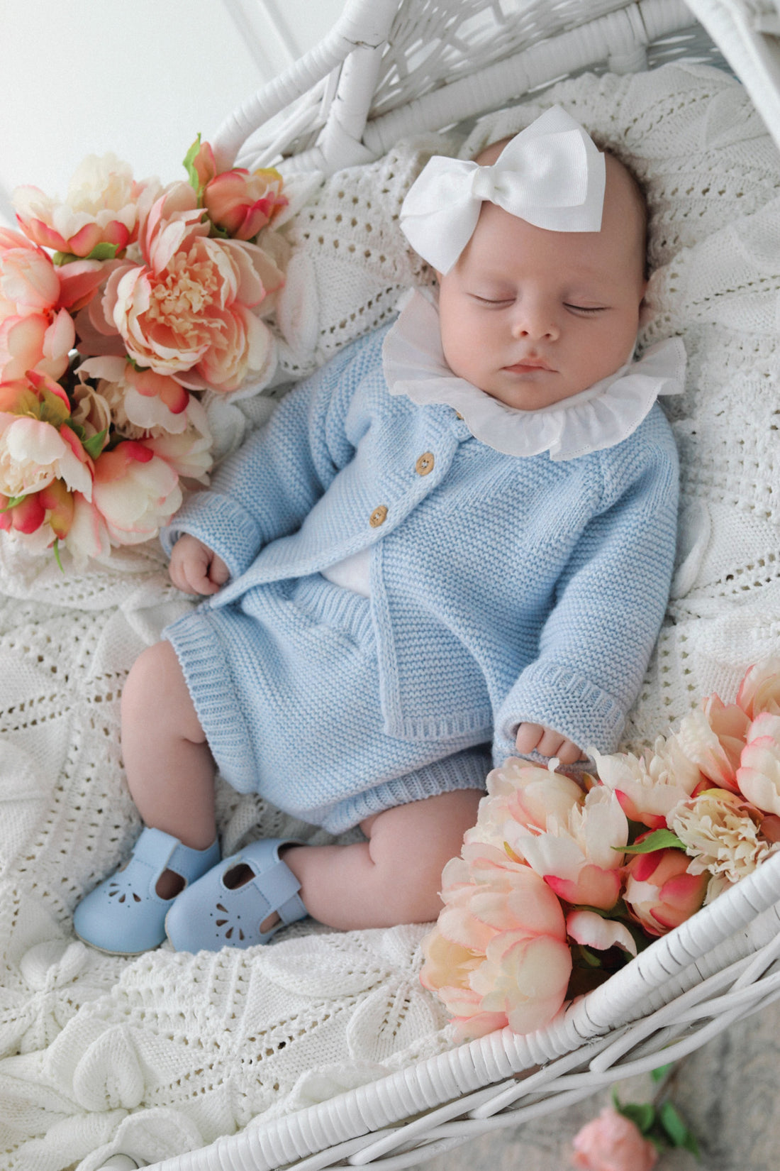 Bailey Blue Knit Cardigan and Bloomer set