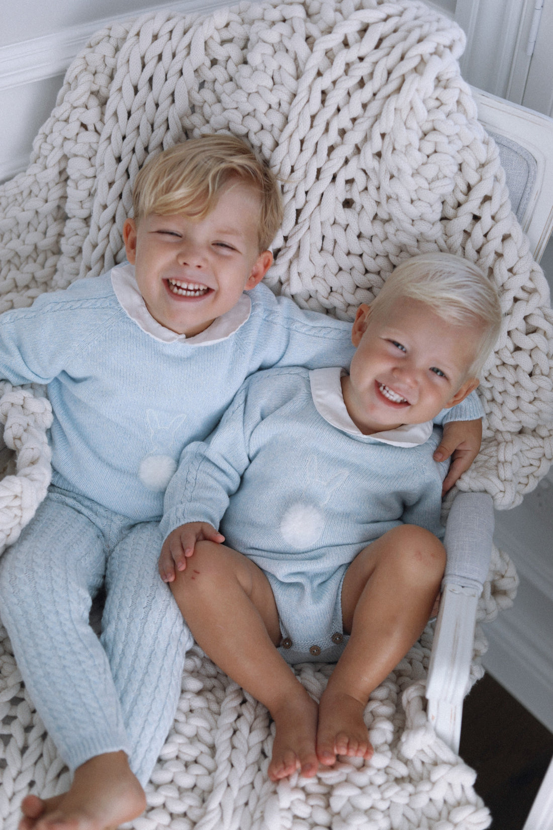 Cottontail Cashmere Sweater and Pants Set- Baby Blue