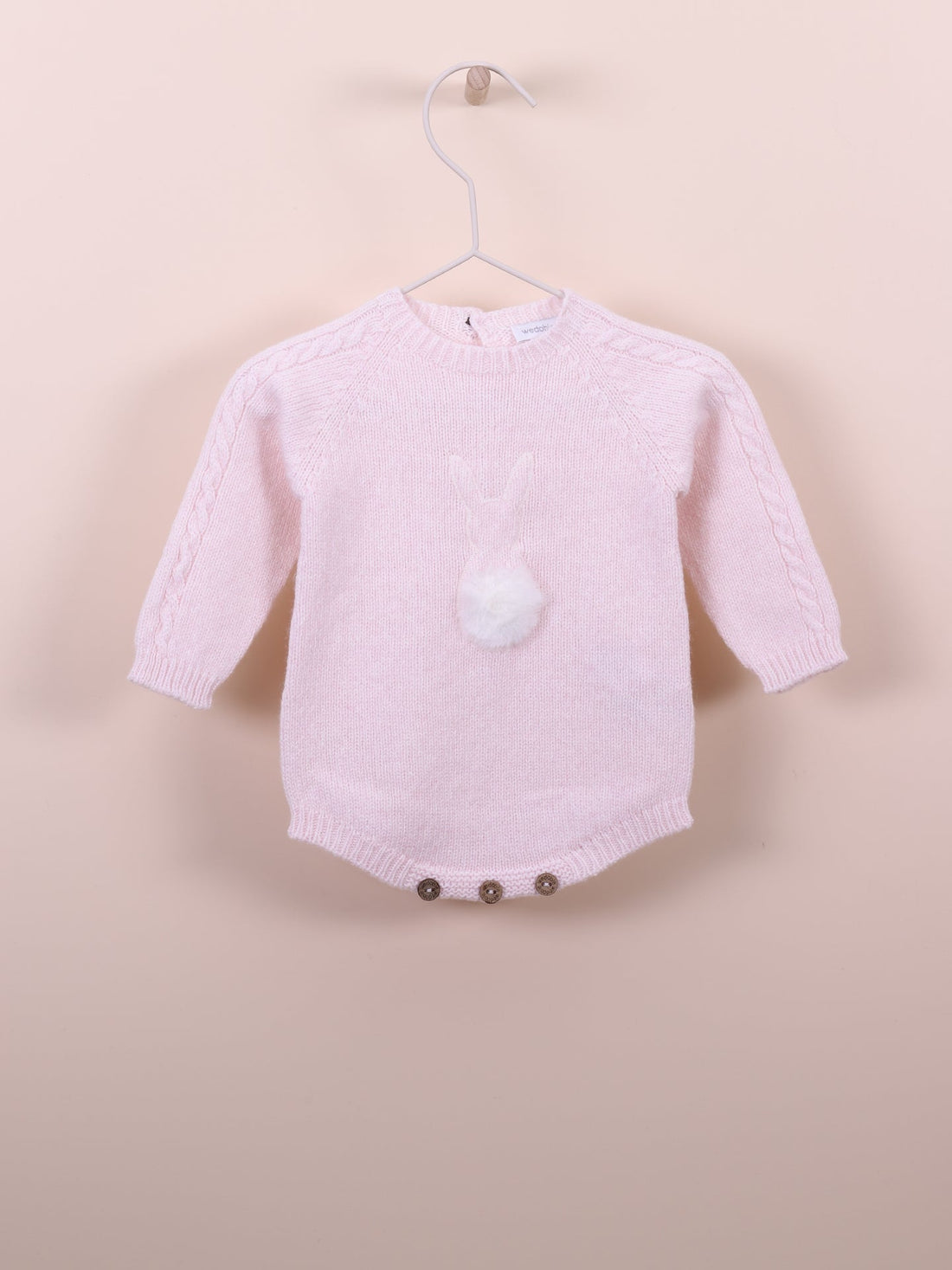 Cottontail Cashmere Knit Romper- Ballet Pink