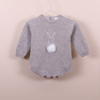 Cottontail Cashmere Knit Romper- Biscuit