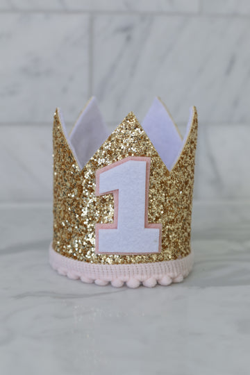Gold and Pink Birthday Party Crown