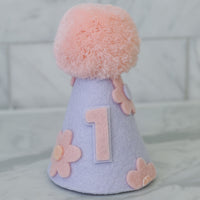 Lavender and Pink Daisy Birthday Party Hat