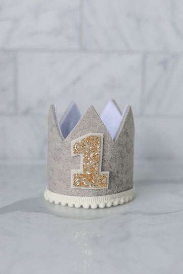 Beige and Gold Birthday Party Crown