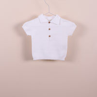 Finley Polo Sweater Set- Pearl