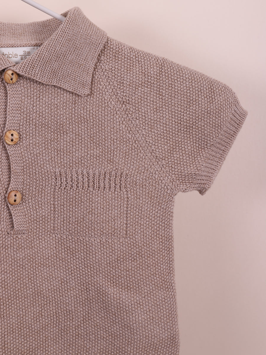 Finley Polo Sweater Set- Camel