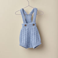 Riley Knit Shoulder Strap Shortie- Soft Blue