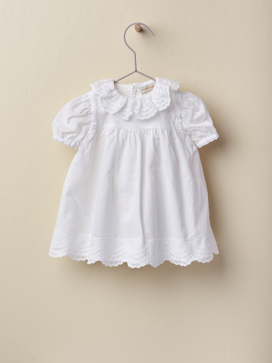 Liliette Organic Cotton Dress- White lace