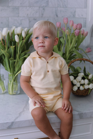 Finley Polo Sweater Set- Buttercup